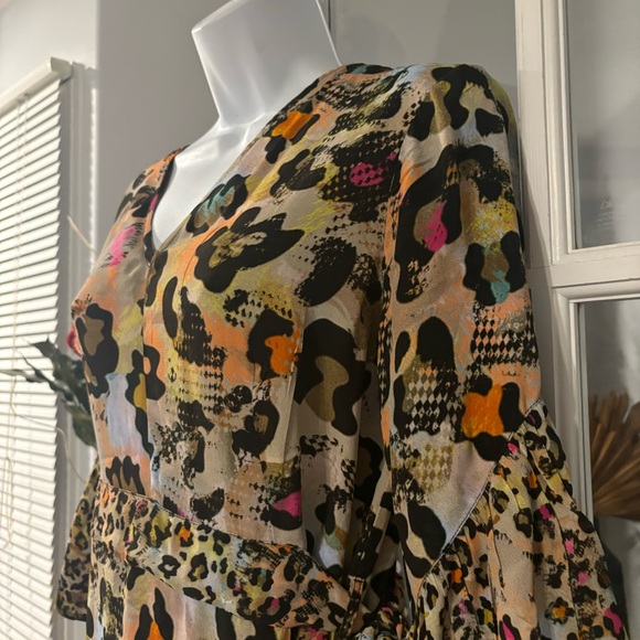 Bl^NK Anthropologie Zadie Leopard Midi Dress S NWT - Picture 7 of 12